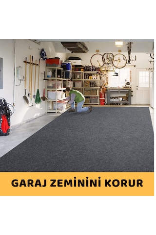 Beylini Garaj Yer Halısı Kaymaz Su Geçirmez Antrasit 183x188