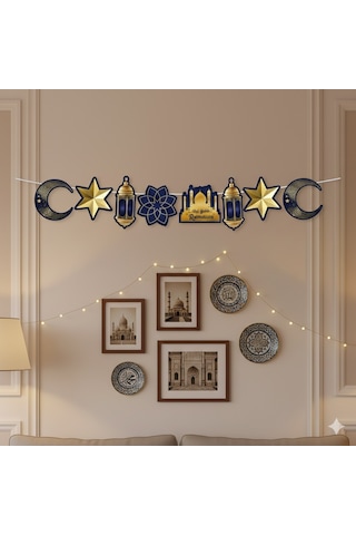 Dodomar 90x30 Cm Ramazan Ayyıldız Figürlü Mavi Süs Sarkıt Tavan Dekoru Diğer