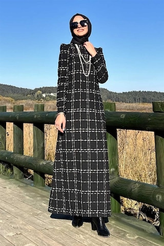 Rabia Şamlı Asalet Tüvit Elbise Siyah
