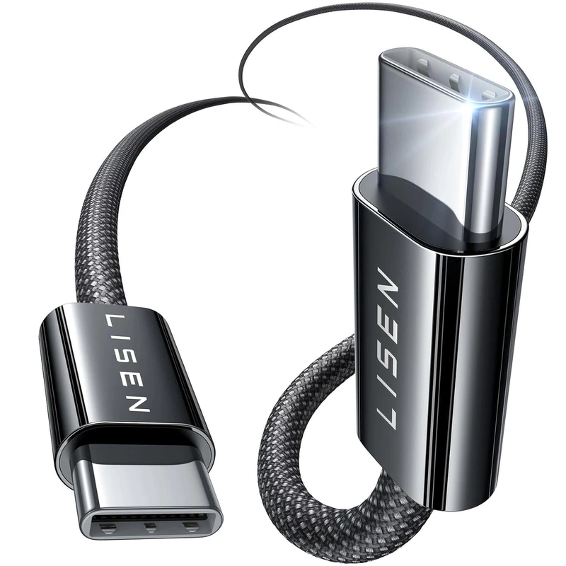 60w Usb-c To Usb-c Hızlı Şarj Kablosu 2 Metre Örgülü Type-c Kablo - Siyah Renk - Siyah