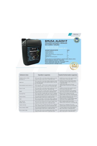 Bmusa Algovit 1 Lt Sıvı Deniz Yosunu 1 L