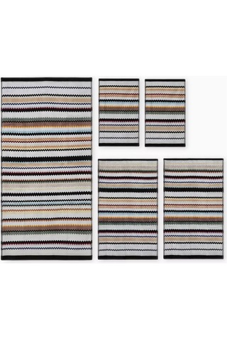 Mıssonı Home Curt Zigzag 5 Li Havlu Seti, Pamuklu, Yumuşak, Ikonik Zigzag Desenler Kahverengi