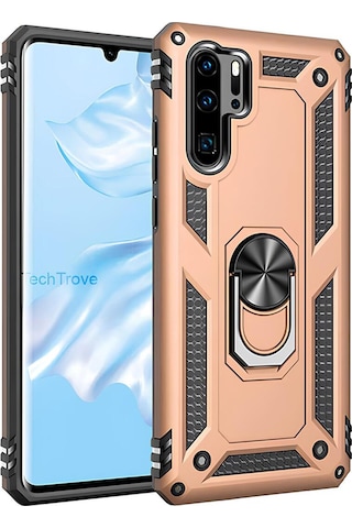 Huawei P30 Pro Kılıf Yüzüklü Stand Olabilen Magnetic Tpu Tank Kapak