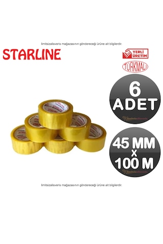 45 Mm X 100 M Akrilik Şeffaf Koli Bandı 6 Adet Türk Malı 45 Mm X 100 M Akrilik Şeffaf Koli Bandı 6 Adet Türk Malı