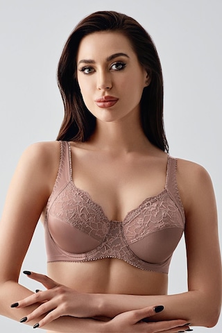 New Bra Kadın C Kap Dantelli Balenli Desteksiz Toparlayıcı Sütyen Vizon 2305 Vizon