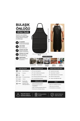 Bulaşık Önlüğü Siyah 70x90