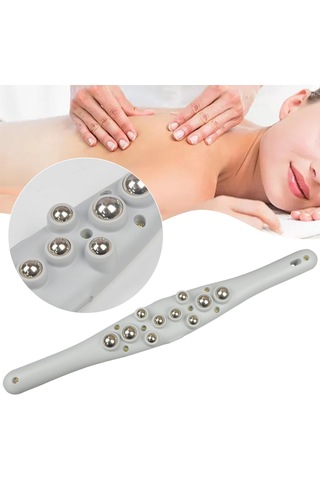 Suntek Sırt Vücut Boyun Bacak Için Boncuklu Makaralı Top Gri