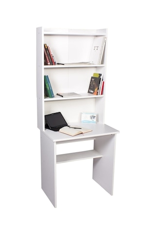 Kitaplıklı Çalişma Masası Beyaz