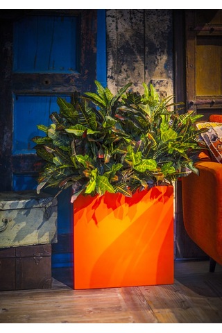 Mofiba Fiberglass Saksı Kare 35cm 35cm 35h Cm Turuncu