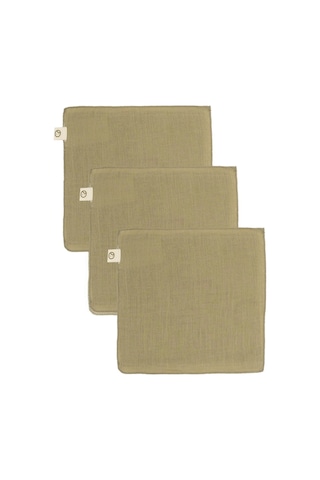 3'lü Müslin Ağız Bezi Yenidoğan Haki Organik Pamuk Haki