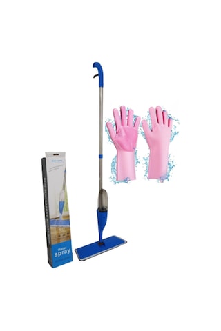 Sprey Mop 4 Adet Mop Bezi Ve Sihirli Silikon Bulaşık Eldiveni