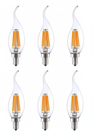 Rustik Kıvrık 4w E14 Led Ampul 400lm 6lı Paket