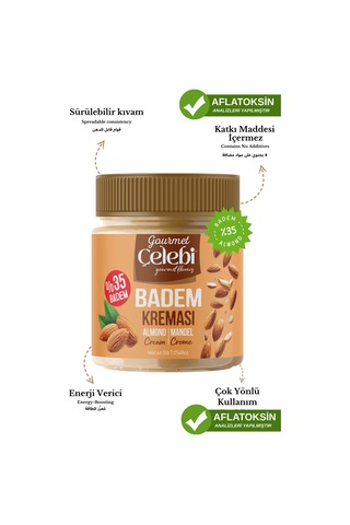 Badem Kreması 200 Gr - %35 Badem İçeren Sürülebilir Kahvaltılık