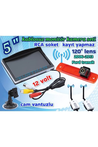 Kablosuz 5 İnç Ekran 2006-2013 Ford Transit Uyumlu Kamera 12 Volt