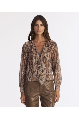 Yargıcı Regular V Yaka Uzun Kol Bluz 25kkbl6016x 003 Kahverengi