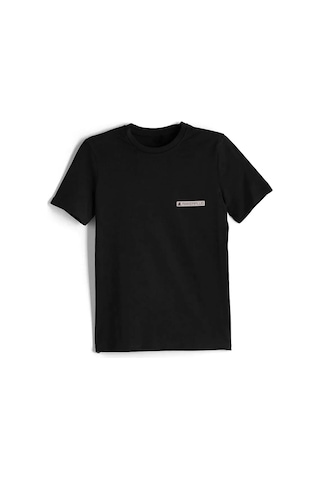 Rakerplus Siyah %100 Pamuk Unisex Kısa Kollu Çocuk Tişört SIYAH