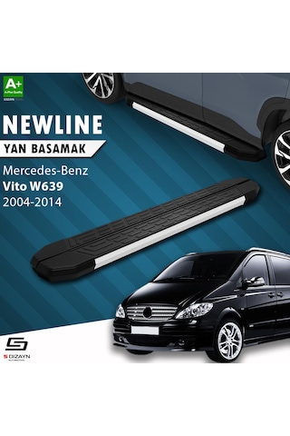 S-dizayn Mercedes Vito W639 Kısa Şase Newline Aluminyum Yan Basamak 233 Cm 2004-2014 A+ Kalite