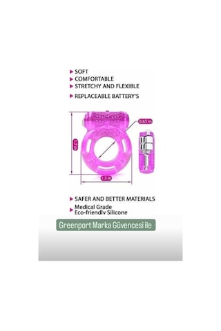 Greenport Titreşimli Penis Halkası Yüzüğü Pembe