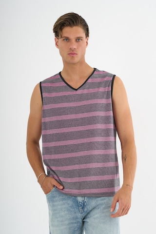 Alexander Gardi Bisiklet Yaka Çizgili Kolsuz T-shirt Mor