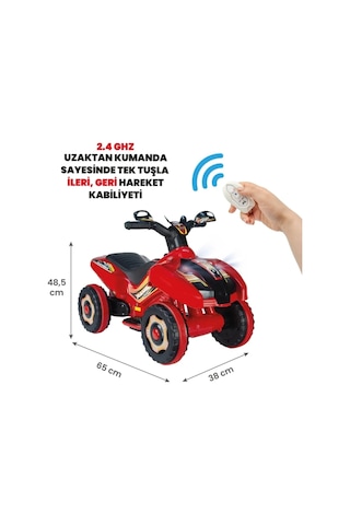 Kumandalı Akülü Araba 6 Volt 2-4 Yaş Kırmızı