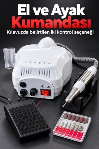 Tırnak Şekillendirme Cihazı Değiştirilebilir Uçlu Elektrikli Törpü Seti Tkndy-bsva4969