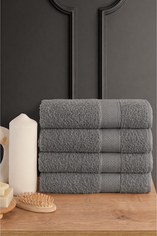 Blanc 4'lü 50x90cm El Yüz & Saç Havlusu Seti Havlu El Havlusu Banyo Havlusu I Çeyiz Havlusu - Antrasit