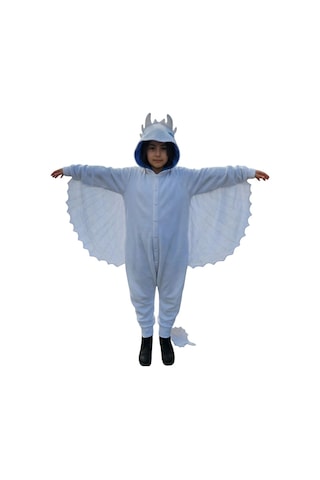 Işığın Öfkesi Ejderha Kostümü Beyaz Ejderha Pijama Tulum Kostüm