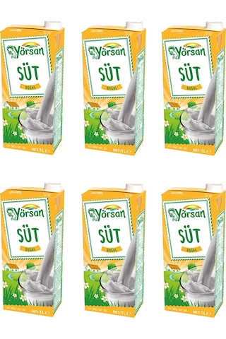 Yörsan %3 Yağlı Süt 1 Lt X 6 Adet