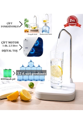 Watertouchmatic Şarjlı Su Pompası Beyaz