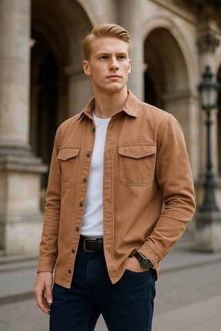 Banny Jeans Erkek Oversize Jean Gömlek Bej