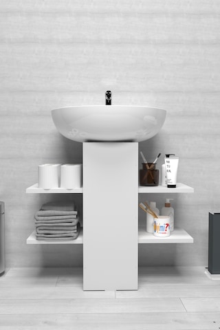İyimi Modern Raflı Lavabo Altı Banyo Dolabı Banyo Düzenleyici Beyaz