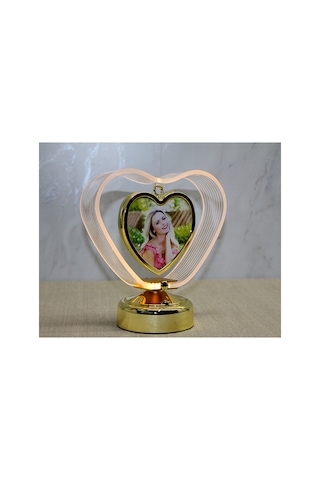 4 Adet Kişiye Özel Kalpli Led Çerçeve Fotoğraf Alanı, Kişiselleştirilebilir Tasarım, Led Işıklı Dekor, Photo Frame, Led Frame