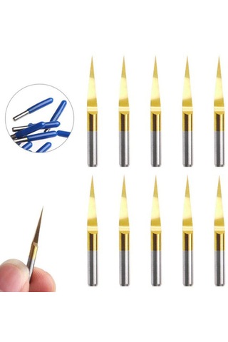 Homyl 10 Adet Tungsten Çelik Düz Tabanlı Freze Üçgen Keskin F