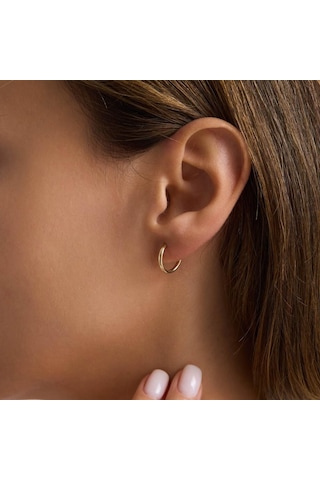 14k Altın Halka Küpe 1,2 Mm 1.2 Cm Gizli Kilit T14305 Renkli