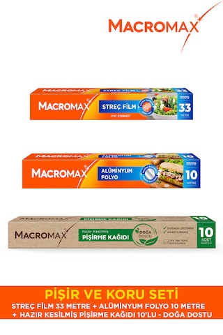 Pişir Ve Koru Seti Streç Film Pişirme Kağıdı Alüminyum Folyo