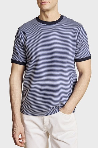Brooks Brothers Çizgili Bisiklet Yaka T-shirt Erkek T Shirt Bbss26mts022157 Lacivert-beyaz Lacivert - Beyaz
