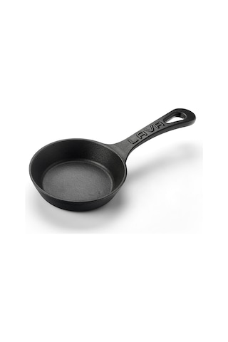 Lava Döküm Yuvarlak Kızartma Tavası Yekpare Saplı. Çap(Ø)12cm.