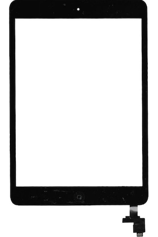 Apple  Uyumlu iPad Mini 2 A1432 Butonlu Dokunmatik Siyah