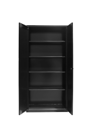 Çelik Dosya Dolabı Metal Dolap Ofis Dolapları Arşiv,garaj,bahçe,kiler,balkon 92x60x195 Parlak Siyah