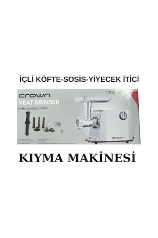 Crown CRW-1804 2000 W Çelik Sistem Et Kıyma Makinesi