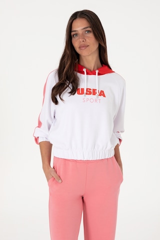 U.S. Polo Assn. Kadın Beyaz Kapüşonlu Sweatshırt 50300697-VR013
