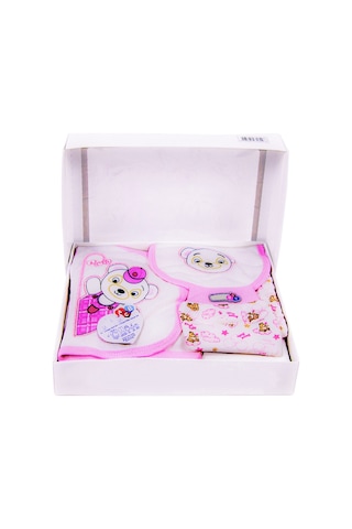 5 Parça Hastane Çıkışı Kız Bebek Giyim Pembe Panda Pembe