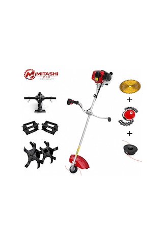 Mitashi Pro Mts52 Euro5 Benzinli Motorlu Yan Tırpan 52cc-2hp Toprak Çapalama + Çim Biçme Makinesi