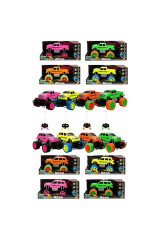1:18 Uzaktan Kumandalı Neon Jumbo Weels USB Şarjlı Araba 26 cm. 1