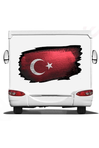 Türk Bayrağı Sticker - Türk - Bayrak - Ay Yıldız Sticker - Araba Oto Motosiklet Karavan Cam Kask Sticker - 01969 10X6 Cm