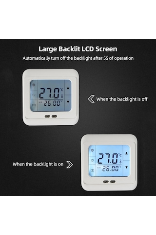 Reedark Isıtma Kontrol Cihazı 0-99 C Dokunmatik Ekran 16a 220v Yer Isıtması, Elektrikli Folyo Ve Kablo Kontrolü