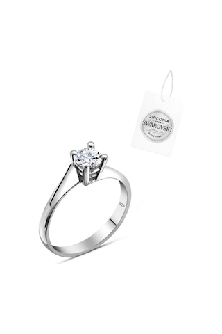 Brezza Lusso Jewelry Swarovski Zirconia Taşlı Tektaş Zarafet Kadın Yüzük 14