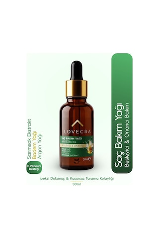 Saç Bakım Yağı Badem Argan Yağı E Vitamini Sarımsak Ekstraktı Besleyici Güçlendirici Onarıcı 30 Ml