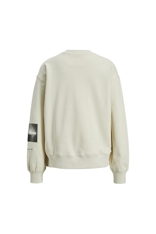 Jjxx Bisiklet Yaka Beyaz Kadın Sweatshırt 12217323 Bej