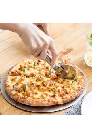 Mybru Paslanmaz Çelik Pizza Ve Hamur Kesici Büyük Boy